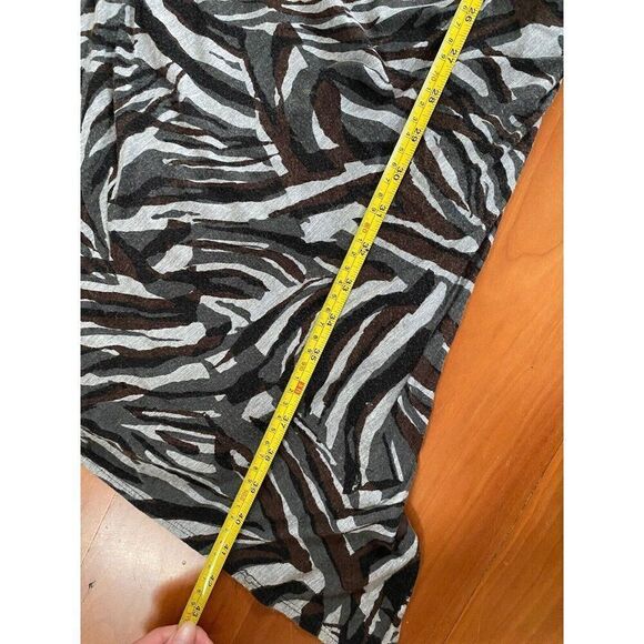 Tracy Reese Dress Grey Animal Print Mid Length Small Black V-Neck Brown Sheath - Picture 11 of 11